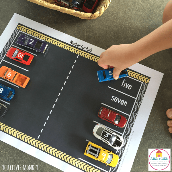 printable car play mat with numbers