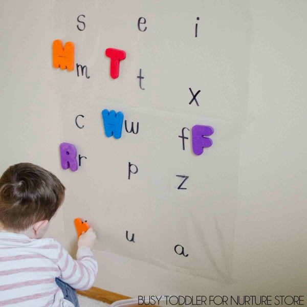 upper lower case letters matching game with contact paper 