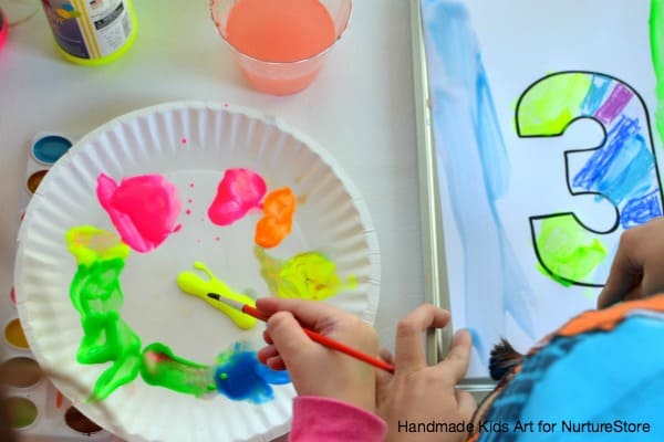 paint resist numbers activity