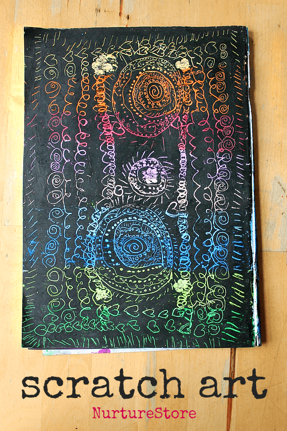 It's an Easy Black paper oil pastel drawing that anyone can try