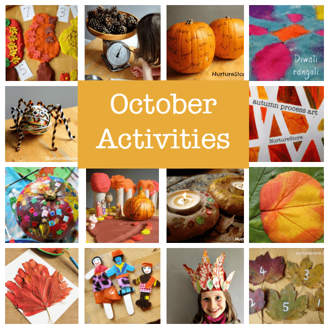 October activity plans :: fall crafts and activities :: things to do with kids in October :: seasonal activity calendar :: fall homeschool plans