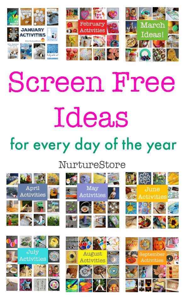 Screen free ideas for kids for every day of the year :: monthly kids activities plans :: seasonal activities for children :: easy screen free ideas
