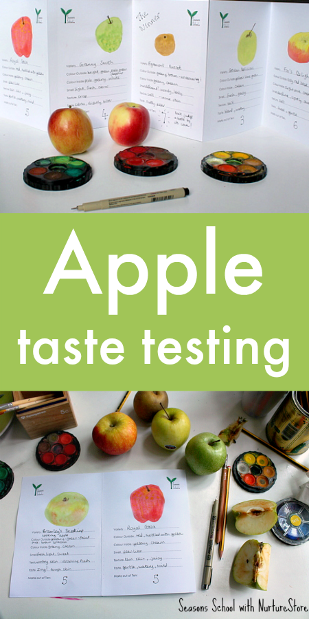 Printable apple taste test sheet - NurtureStore