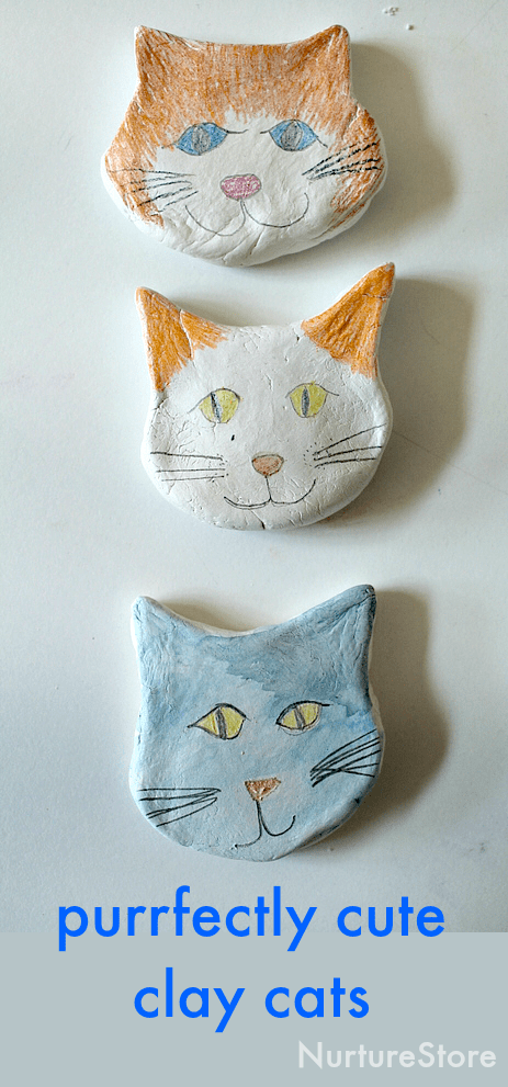 Purrfectly cute cat craft using air drying clay - NurtureStore