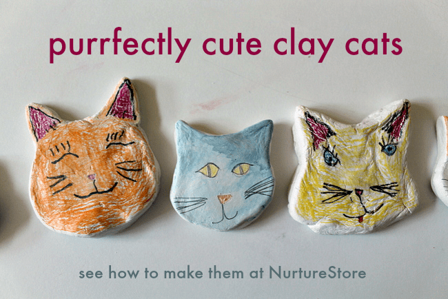 Purrfectly cute cat craft using air drying clay - NurtureStore