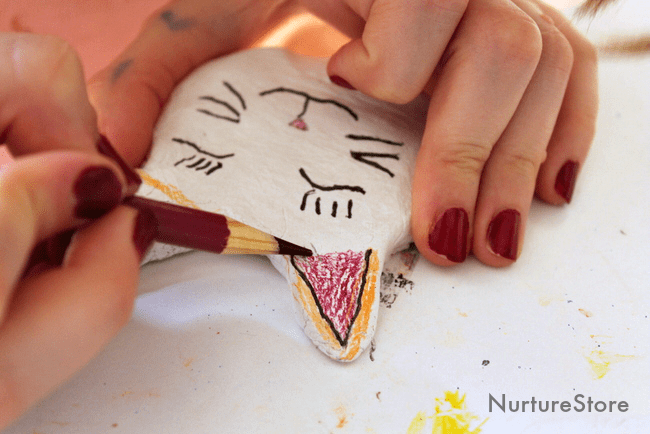 Purrfectly cute cat craft using air drying clay - NurtureStore