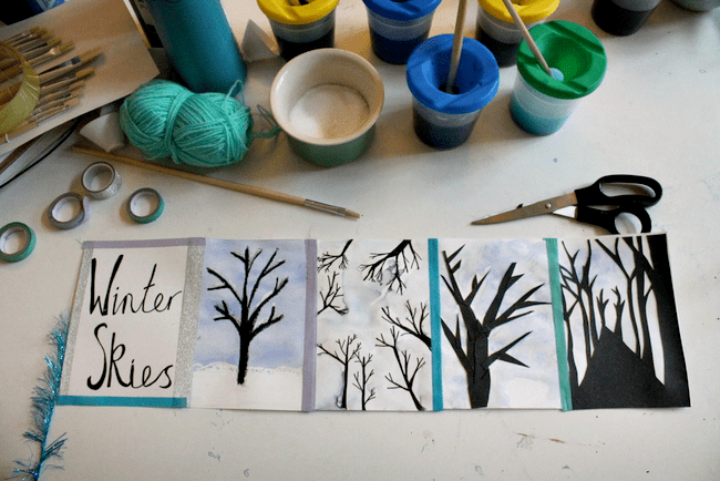 winter skies art project for children