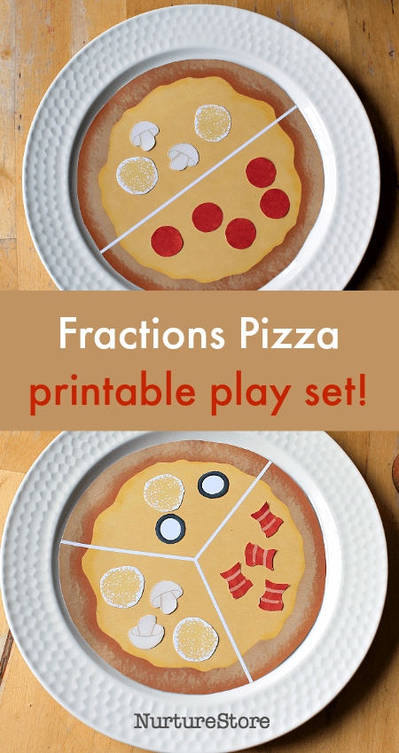 pizza fractions printable pizza parlour set