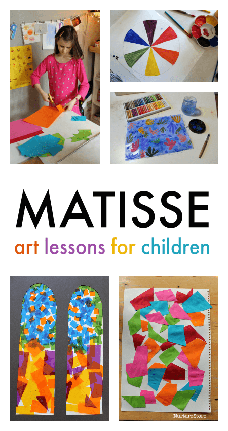 Henri Matisse art lessons for children, famous art lessons for children, easy Matisse projects