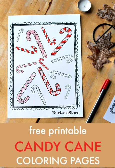 Free printable candy cane coloring sheets - NurtureStore