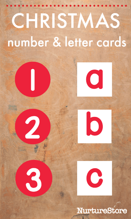 printable christmas alphabet and number cards