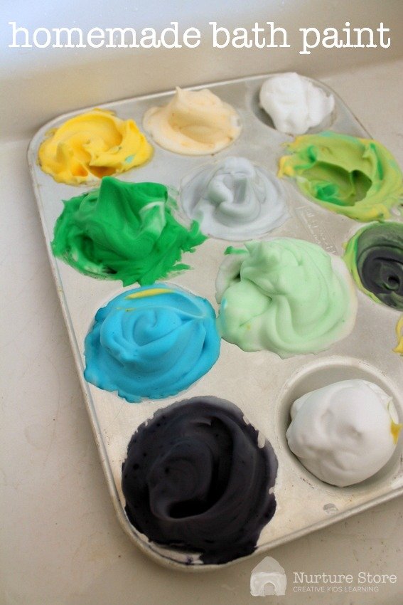 Homemade bath paint recipe :: great for kids sensory play activities