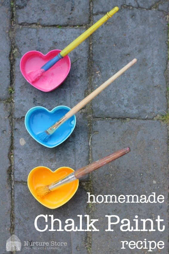 A great homemade chalk paint recipe - great for kids art and sensory play