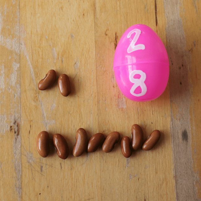 plastic easter egg number bonds to ten activity