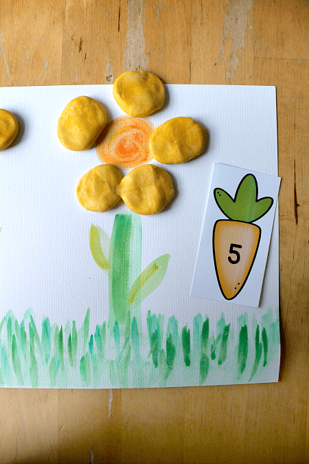 play dough petal math counting activity