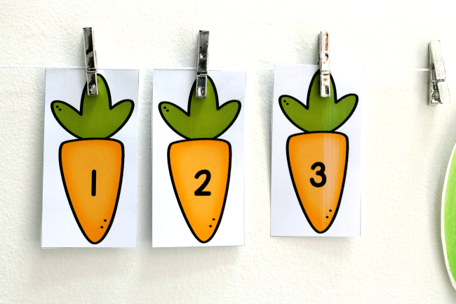 carrot spring theme number line