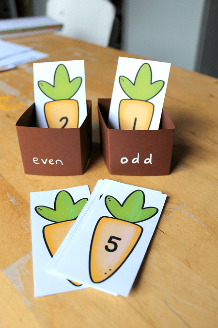 hands on odd even math activity spring theme