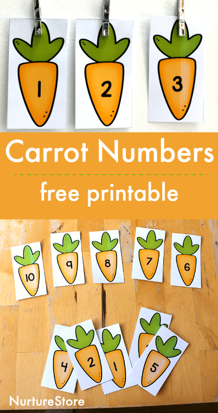 carrot number cards free printable