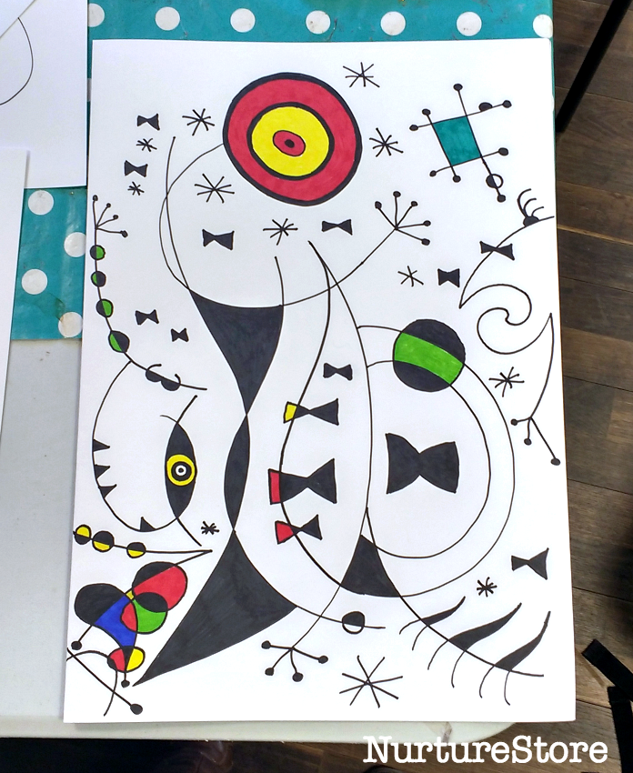 Roll-A-Miro Art Game  Art lessons elementary, Elementary art