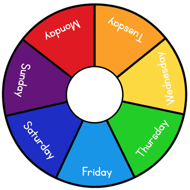 Days Of The Week Wheel Template