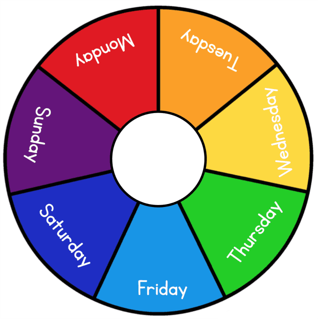 Printable Rainbow Days Of The Week And Color Wheels NurtureStore