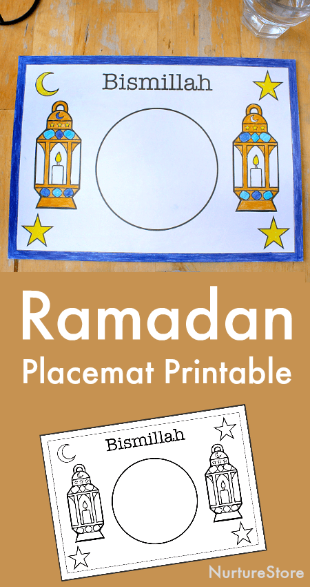 Ramadan printable for kids, Ramadan placemat, Islamic printables for children