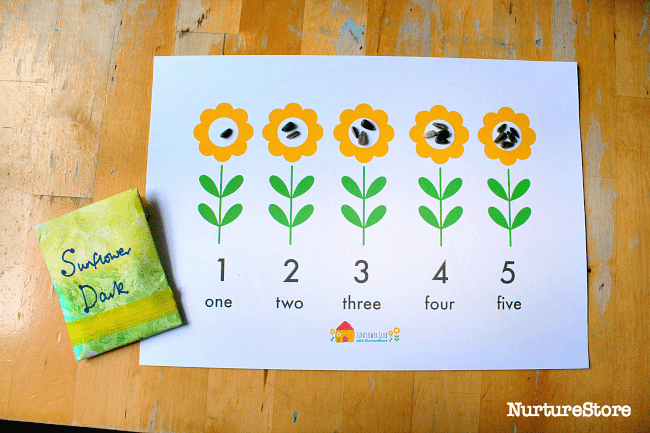 sunflower counting mats printable