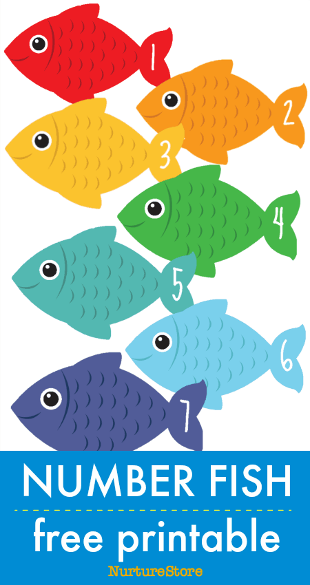 number fish free printable math counting cards