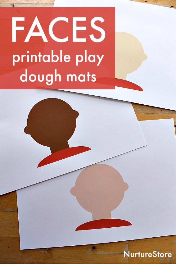 Multicultural faces printables play dough play mats - NurtureStore