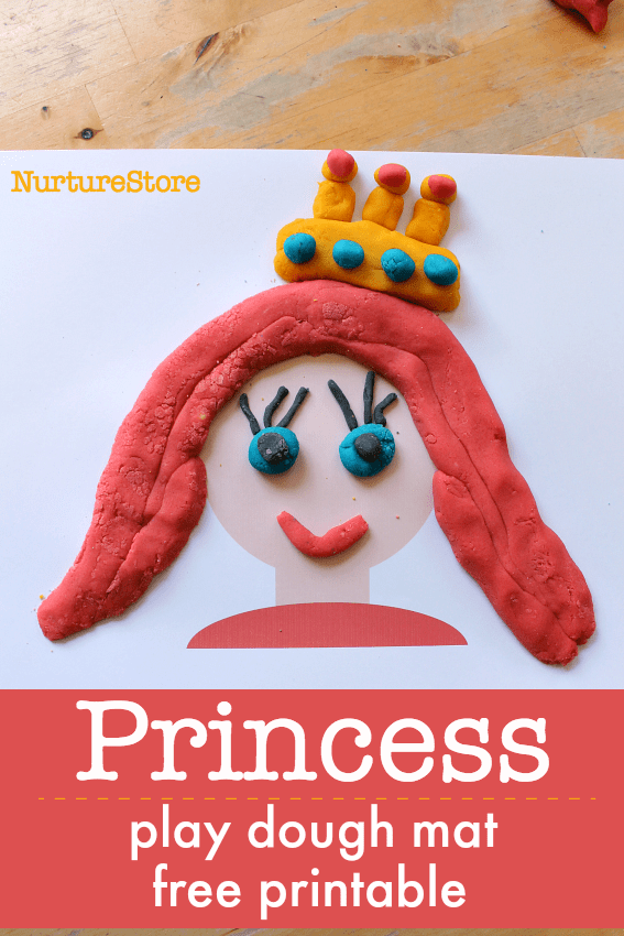 princess play dough printables, princess theme sensory play