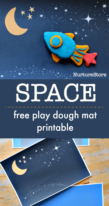 space play dough printables, space play mat, space sensory activity