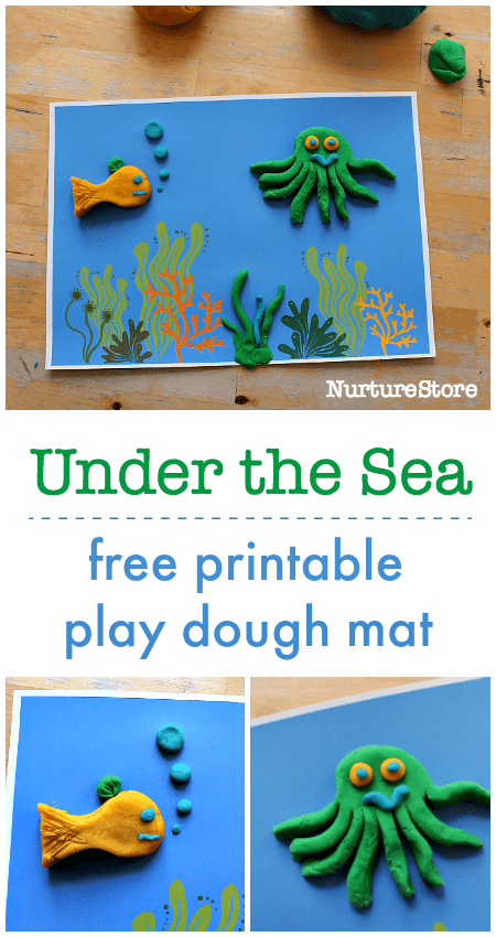 under the sea play dough printables ocean play mat activity