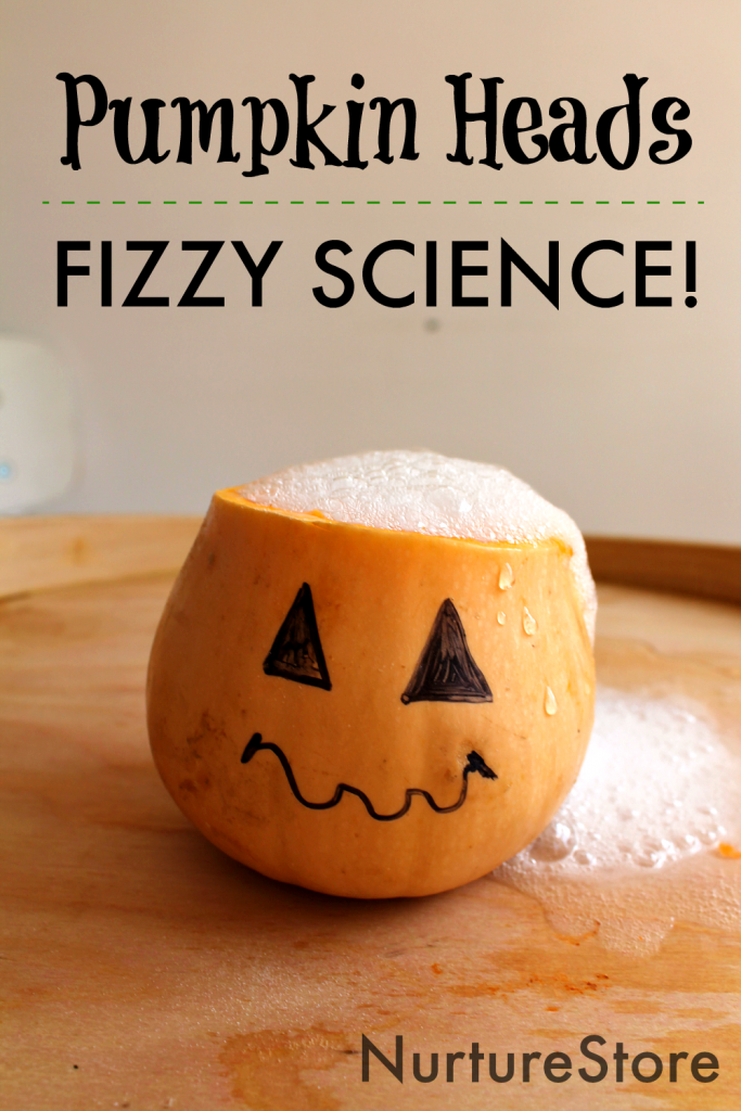 fizzy pumpkin science experiment for halloween