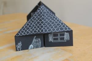 How to make a paper house with printable folding guide :: Halloween ...