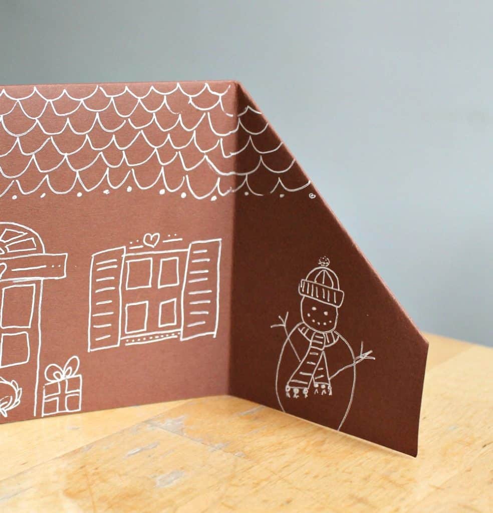 3D Gingerbread paper house craft with folding guide - NurtureStore