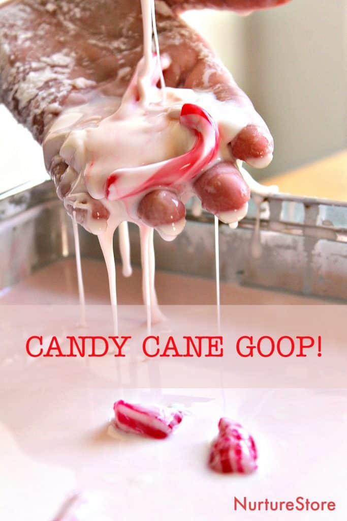 candy cane goop christmas sensory play