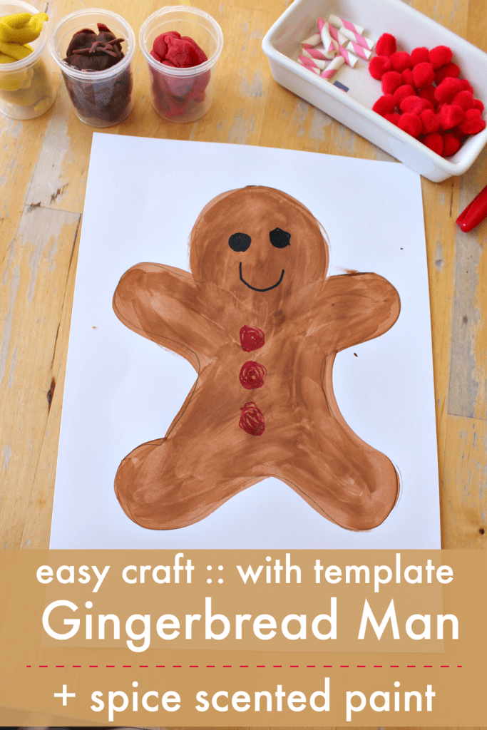 easy gingerbread man craft for preschool with printable template