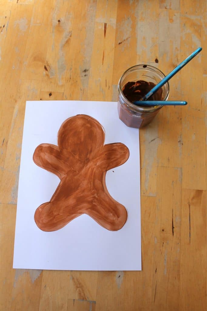 Easy gingerbread man craft for preschool with printable template