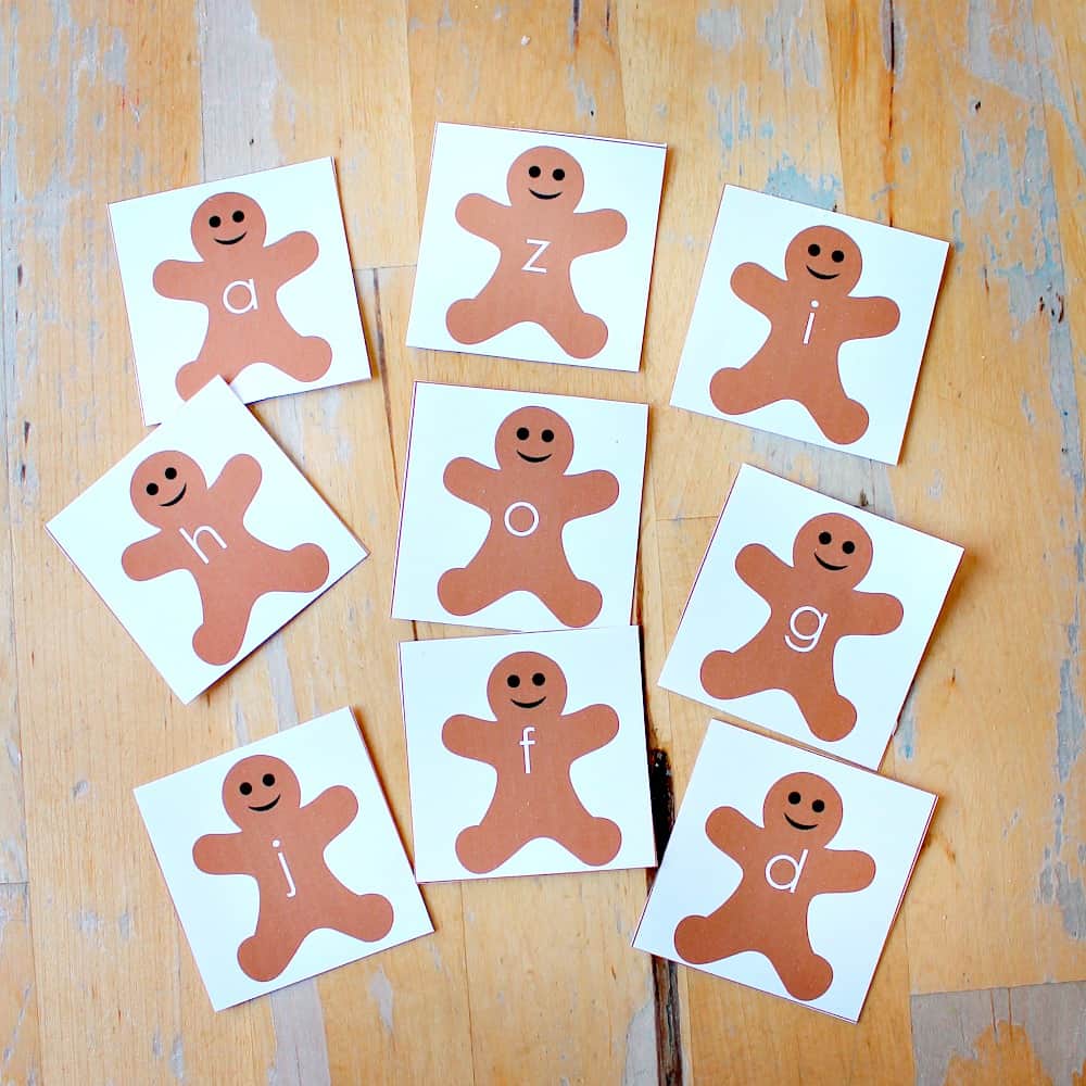 Gingerbread men alphabet printable and literacy activities - NurtureStore