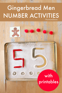 Gingerbread men math activities with printable number cards - NurtureStore