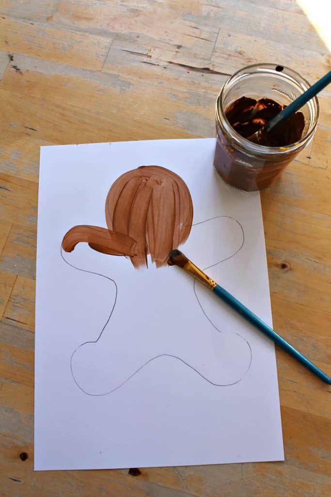 Easy gingerbread man craft for preschool with printable template