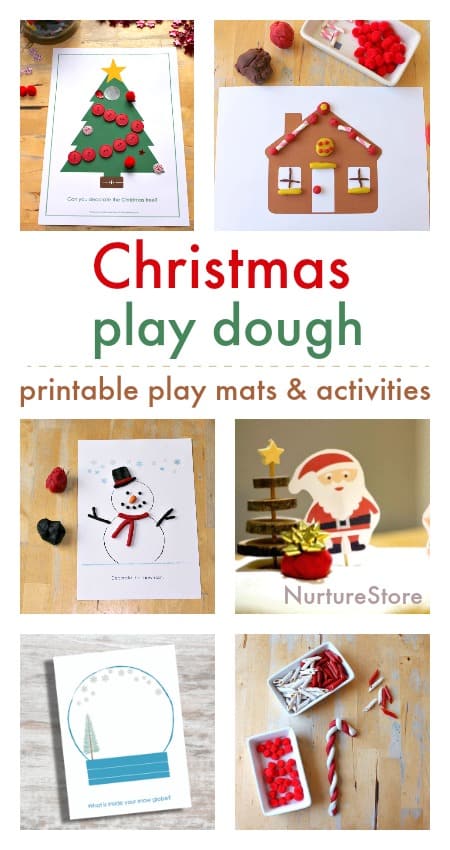 christmas play dough play mats printables