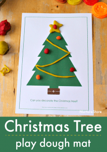 Printable Christmas tree play dough mat - NurtureStore