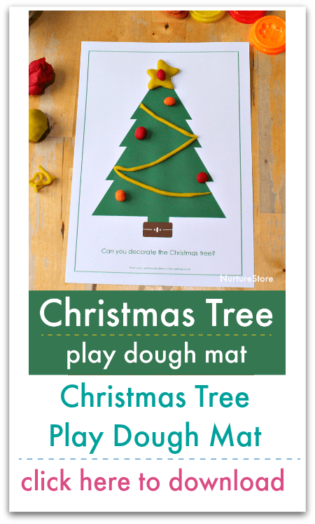 christmas tree play dough mat