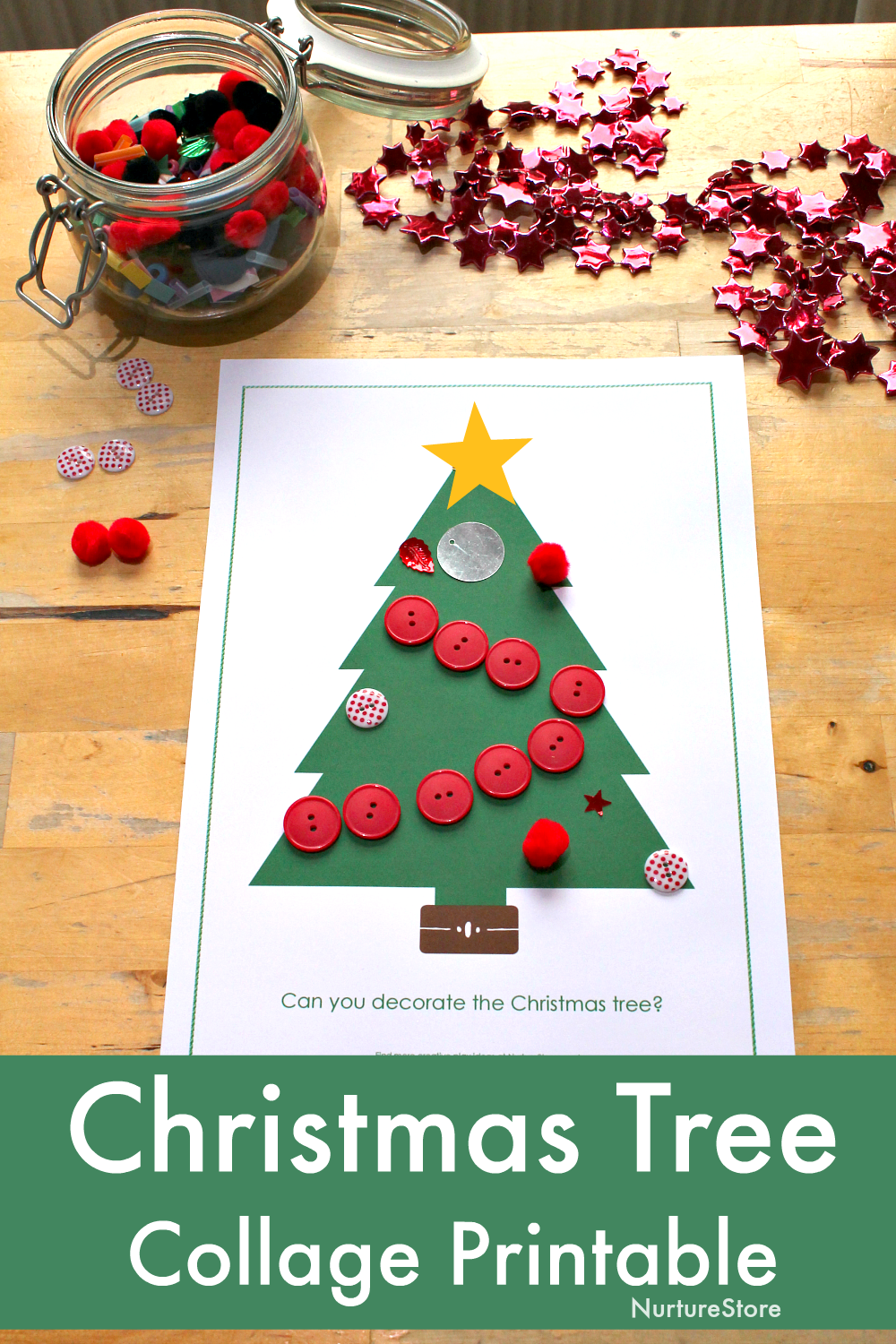 Stained glass Christmas tree colouring in sheet - NurtureStore