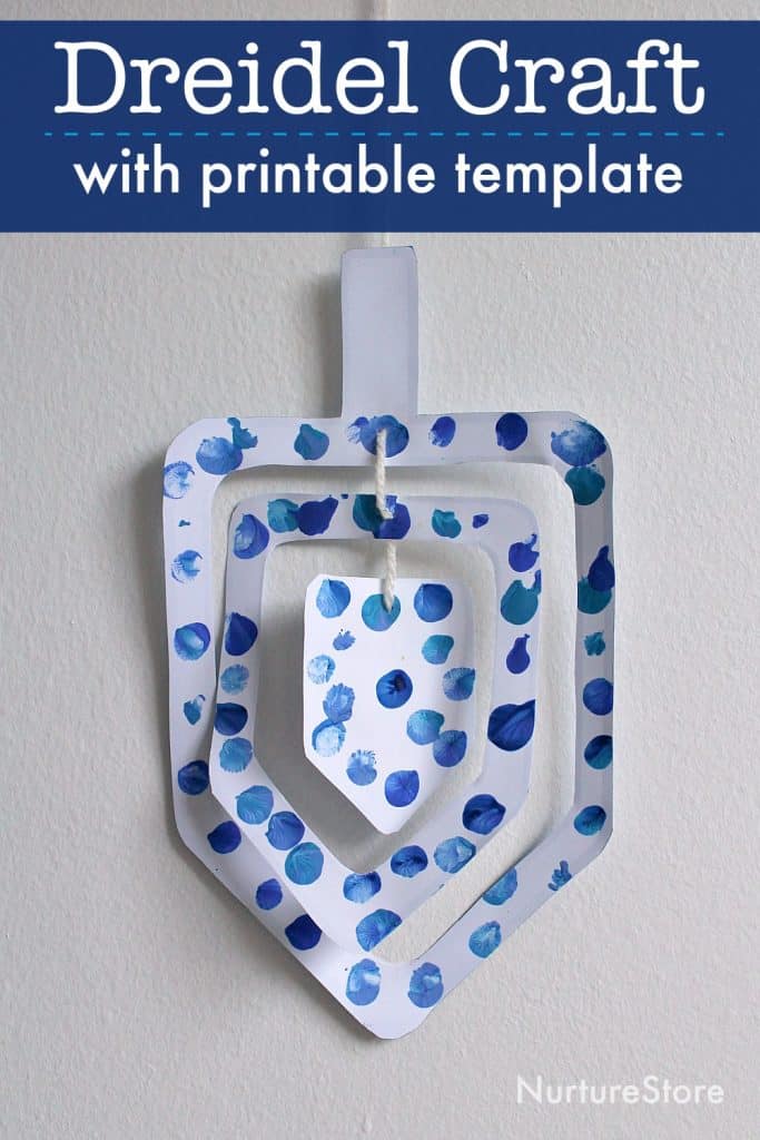 easy dreidel craft for preschool and toddlers printable template