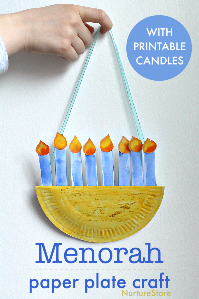 easy paper plate menorah craft printable