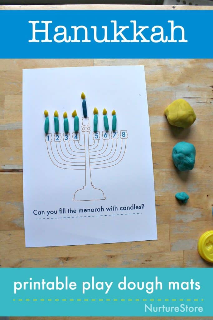 hanukkah activities printable play dough mat