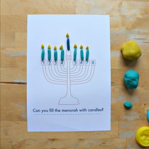 Hanukkah sensory play activity play dough mat printables - NurtureStore