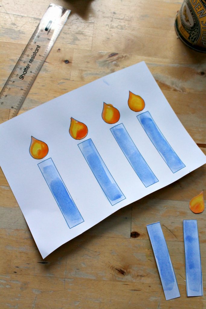 Easy paper plate menorah craft with printable template NurtureStore